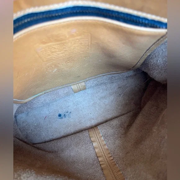 Vintage Coach Leather Saddle Tan Drawstring Shoulder Bag - Picture 10 of 12